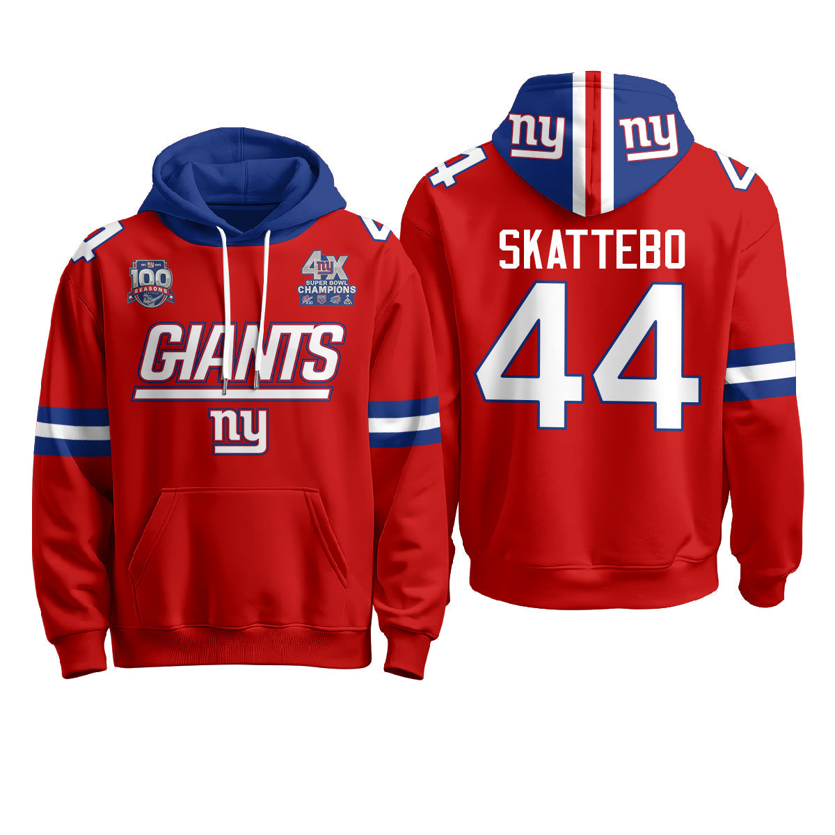 NYG 4X Champs S.Bowl Fleece Hoodie - Printed
