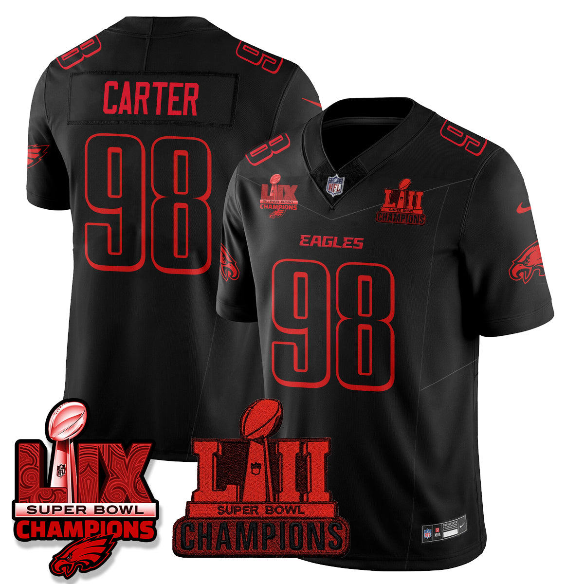Philadelphia Eagles Dark Side Edition Vapor Jersey - Stitched
