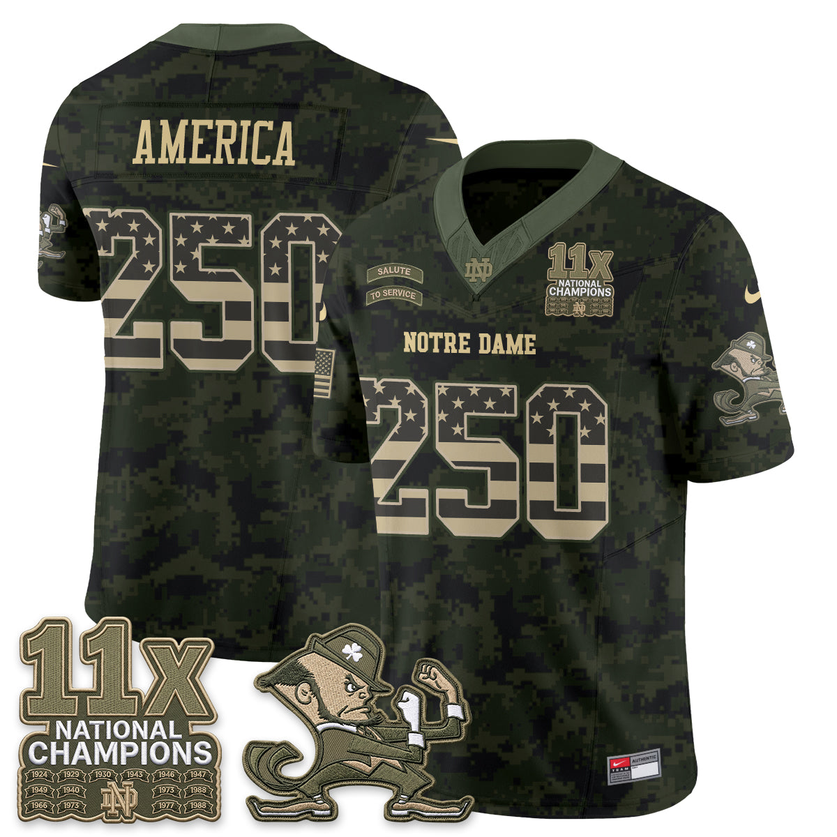 ND 2026 Salute to Service Vapor Jersey - Stitched