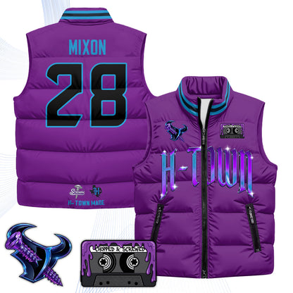HOU "Screwcity" Puffer Vest - Printed