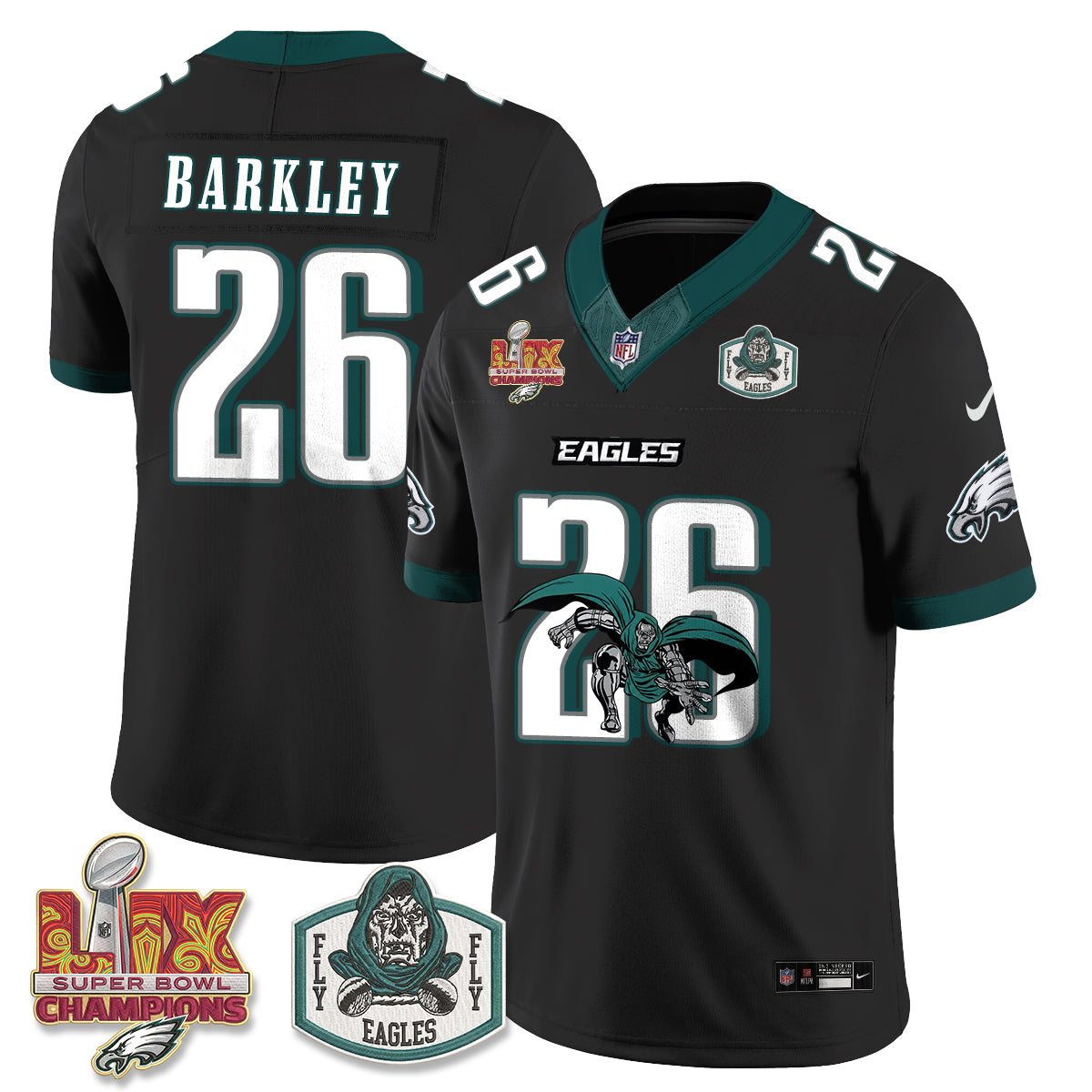 Philadelphia Eagles x Green Cape Villain Edition Vapor Jersey - Stitched
