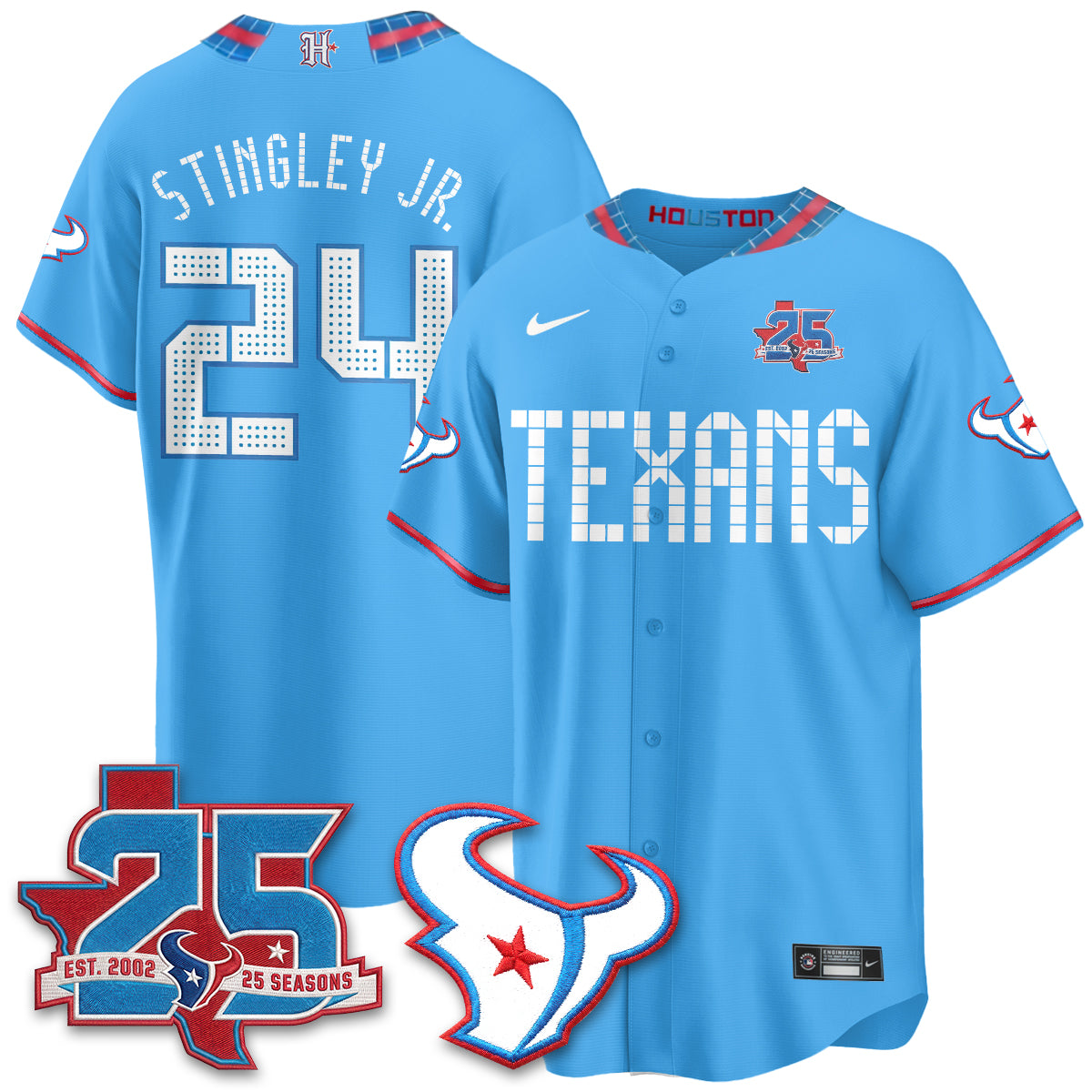 Houston Texans 2026 Rivalries Baseball Vapor Jersey - Stitched