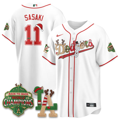 Los Angeles Dodgers 2026 Christmas Edition Vapor Jersey- Stitched