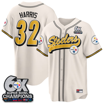 Pittsburgh Steelers 6x SBowl Baseball Vapor Jersey - Stitched