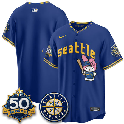 Seattle Mariners x  Pink Sanrio Friend Vapor Jersey - Stitched