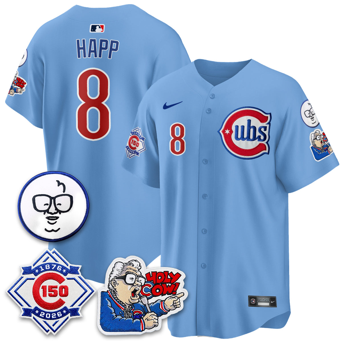CHC 150th Anniversary Harry Caray Holy Cow Vapor Premier Limited Jersey - All Stitched V2