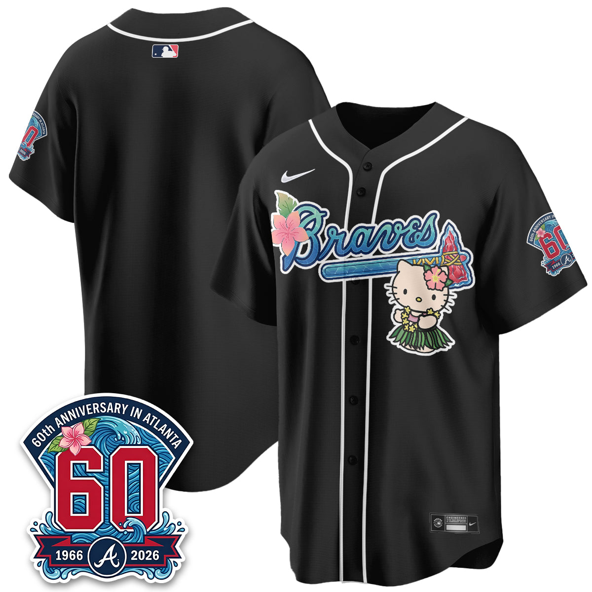 Atlanta Braves x Meow Aloha Spirit Vapor Jersey - Stitched