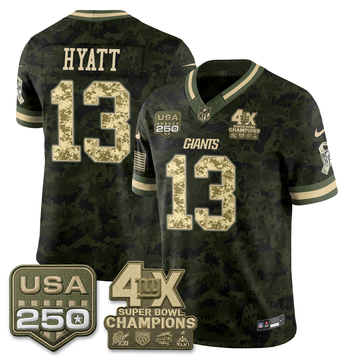 New York Giants 2026 Salute To Service Vapor Jersey - Stitched