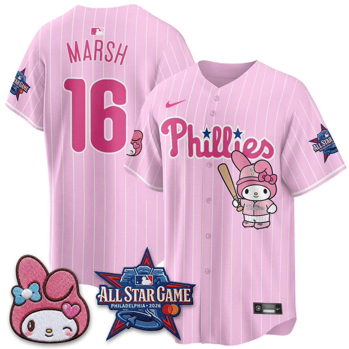Philadelphia Phillies x Pink Sanrio Friends Edition Vapor Jersey - Stitched