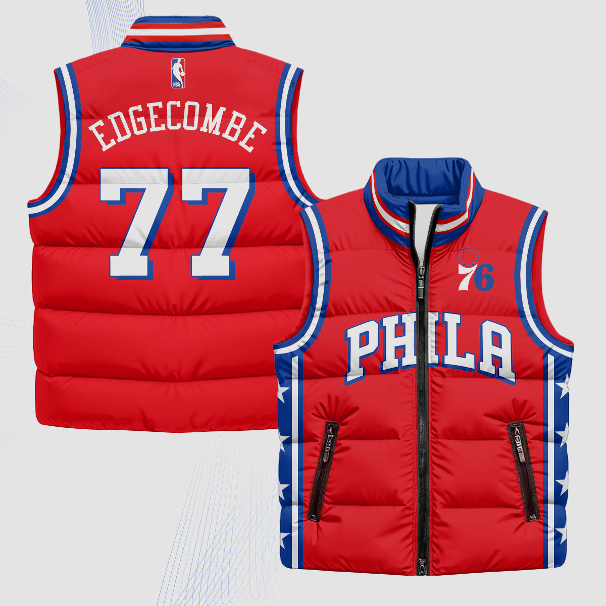 PHI Superteam 24th Season Patch Puffer Vest - Printed