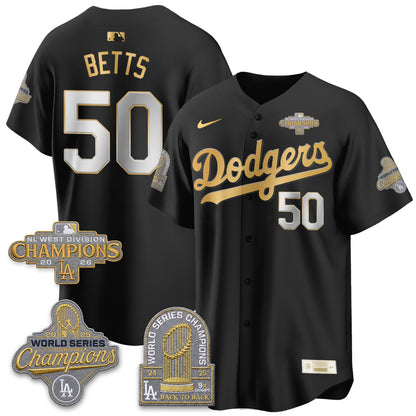 Los Angeles Dodgers 2026 NL West Champs Gold Vapor Jersey- Stitched