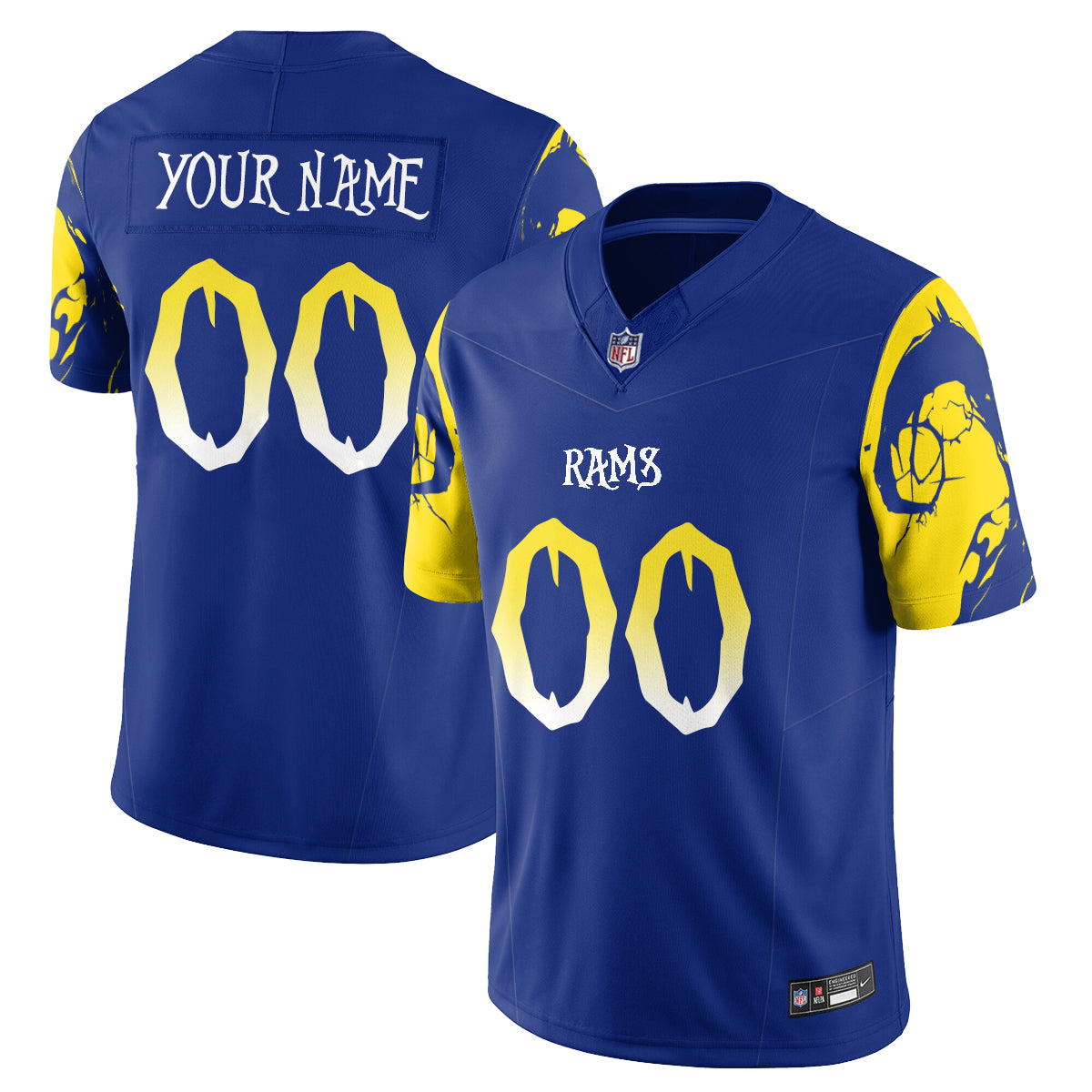 Los Angeles Rams x Nightmare Edition Custom Vapor Jersey - Stitched