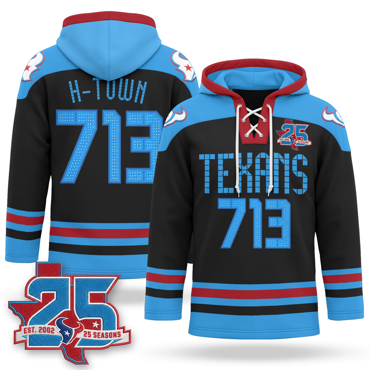 Houston Texans 2026 Rivalries Fleece-Lined Hockey Hoodie - Stitched