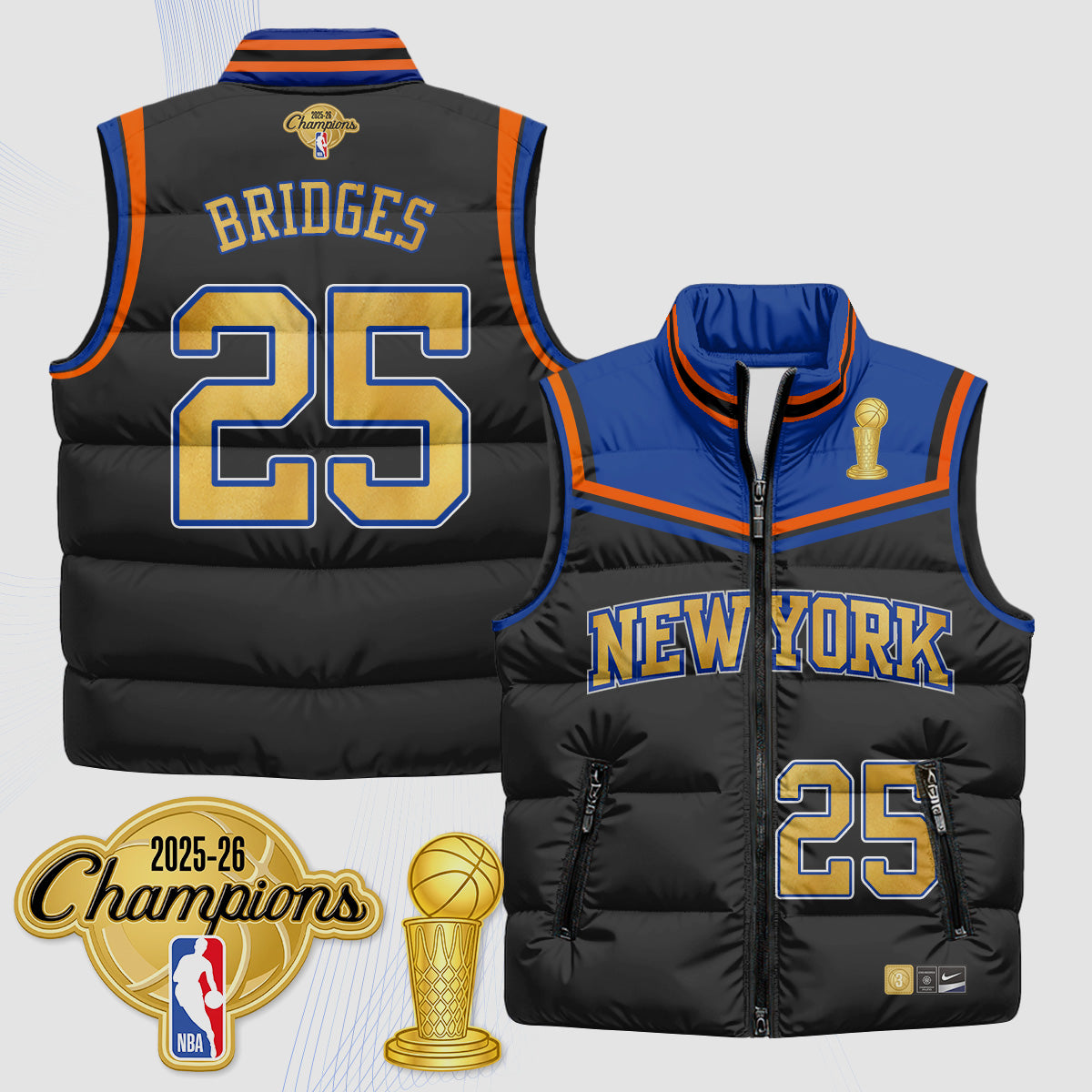 NYK Champions Night Puffer Vest - Printed