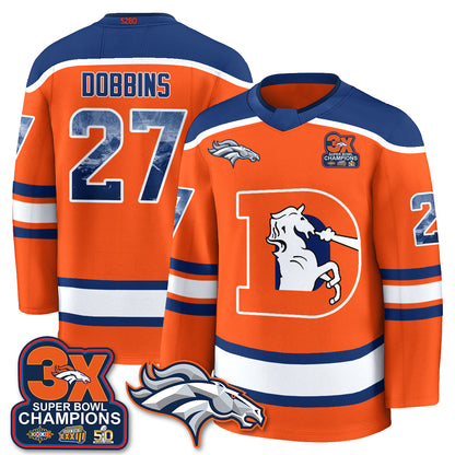 Denver Broncos Fan Gear Edition Hockey Jersey - Stitched