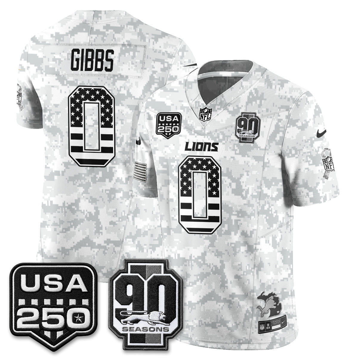 DET 2026 Salute to Service Vapor Jersey - Stitched