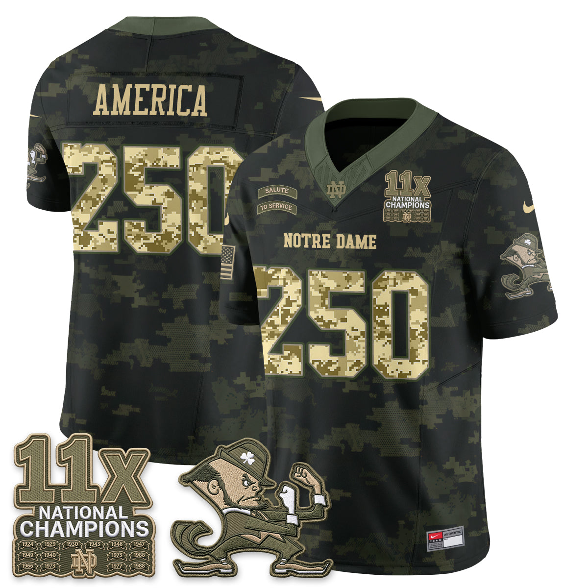 ND 2026 Salute to Service Vapor Jersey - Stitched