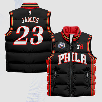 PHI Superteam 24th Season Patch Puffer Vest - Printed