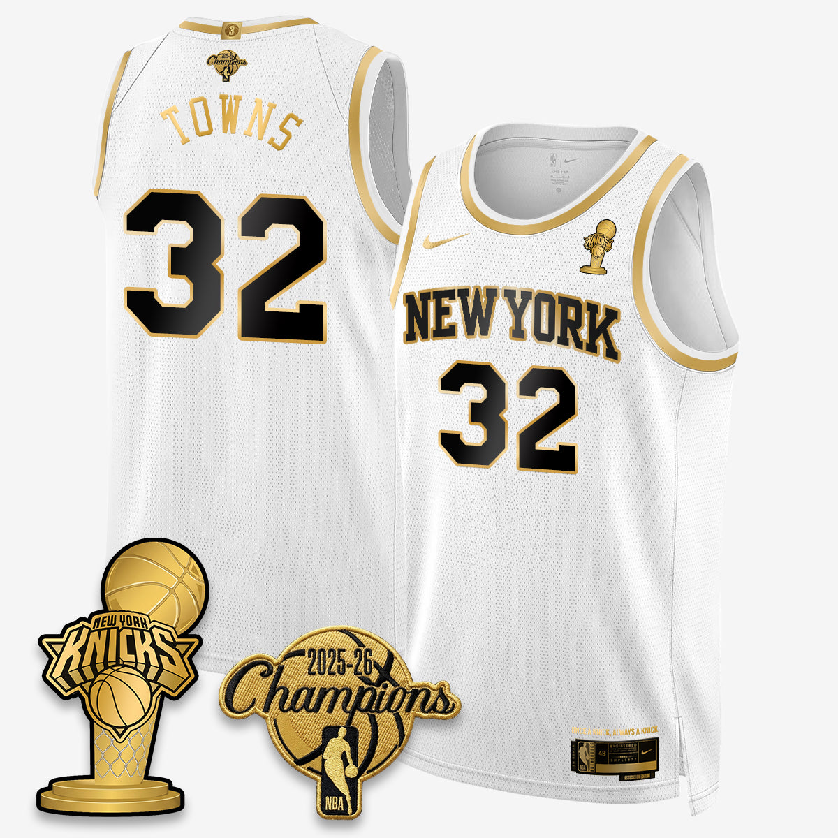 NYK 2026 NBA Champions Gold Edition Vapor Jersey - Stitched n3