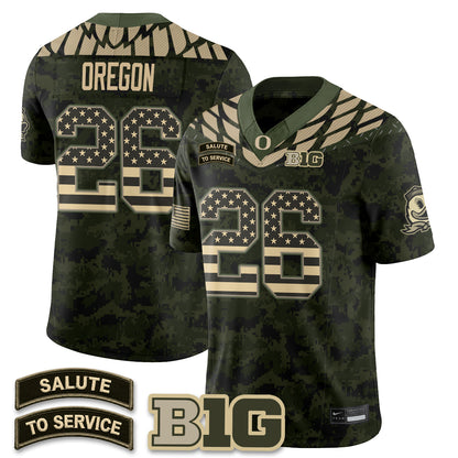 Oregon Ducks 2026 Salute to Service Vapor Jersey - Stitched