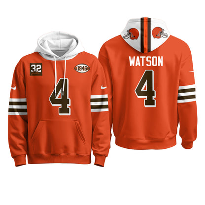 Cleveland Browns 1946 Anniversary Patch Hoodie - Stitched
