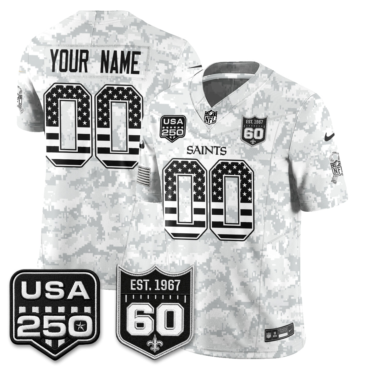 New Orleans Saints 2026 Salute to Service Vapor Custom Jersey - Stitched