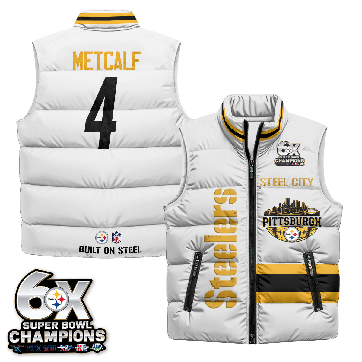 PIT "Steel City" Puffer Vest - Printed