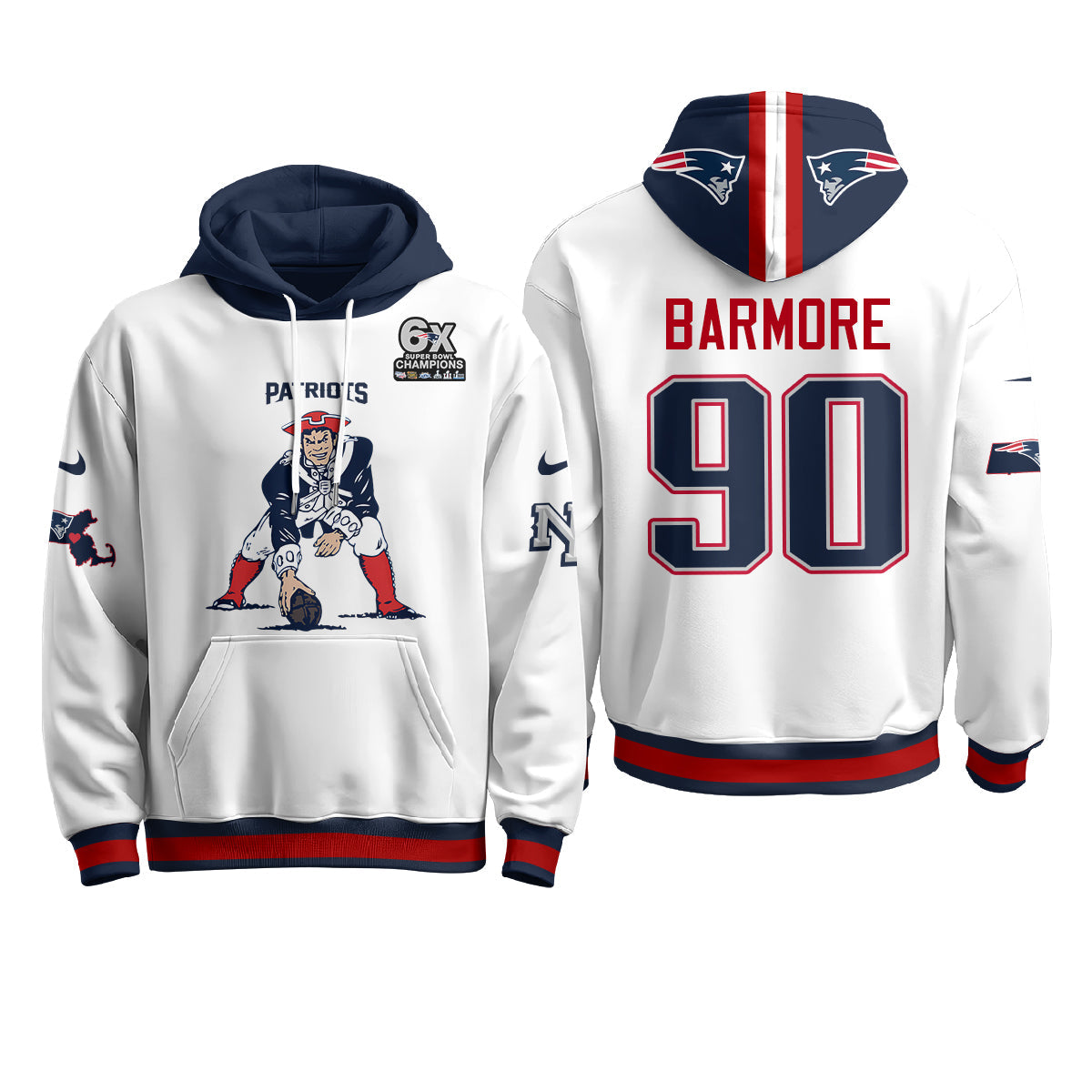 New England Patriots Minuteman Edition Fleece Hoodie - Printed