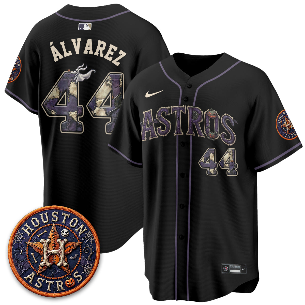 Houston Astros Nightmare Vapor Limited Jersey - Stitched