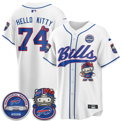Buffalo Bills x Meow  Vapor Baseball Jersey - Stitched