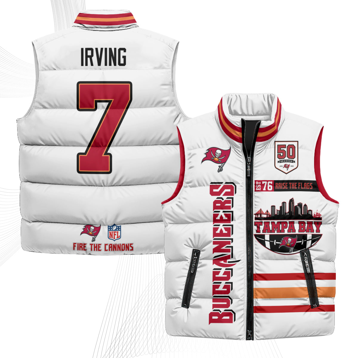 TB "Raise the Flags" Puffer Vest - Printed