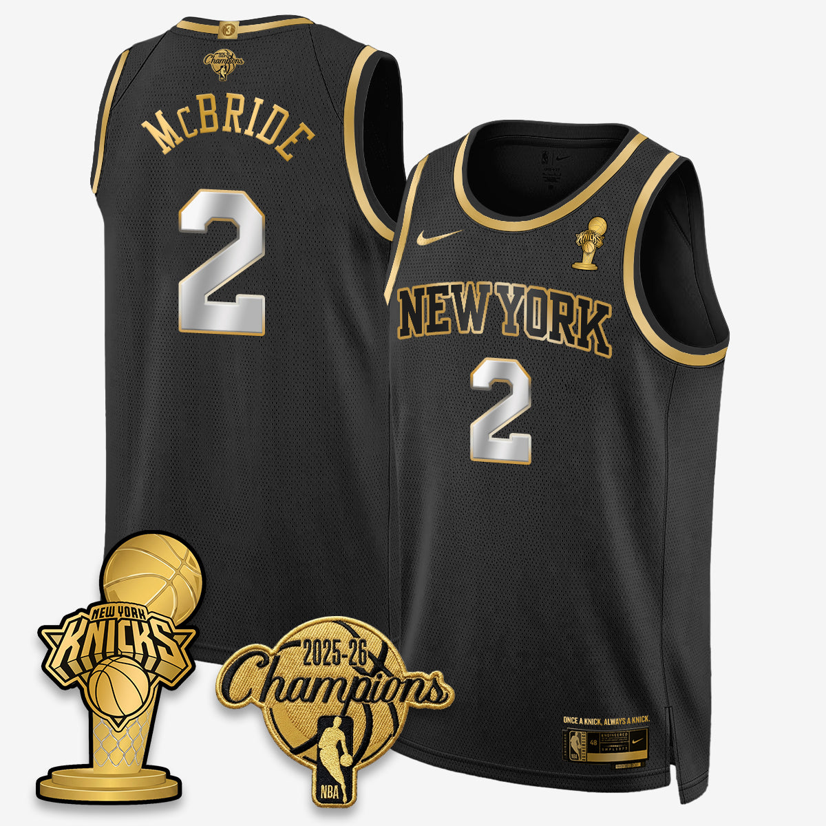 NYK 2026 NBA Champions Gold Edition Vapor Jersey - Stitched n3