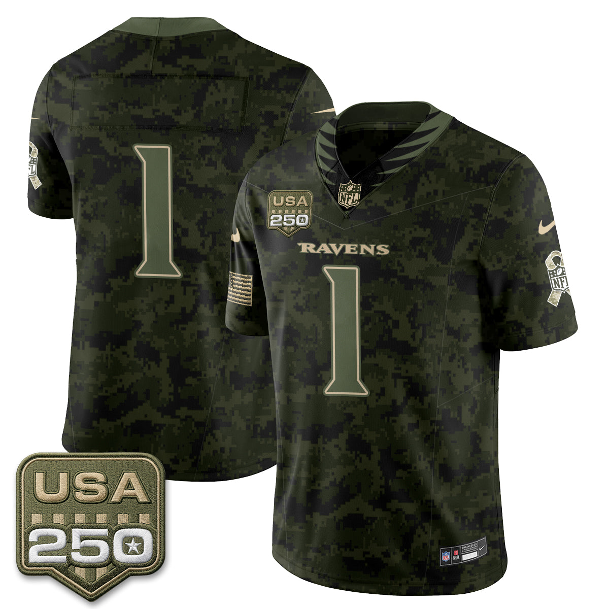 Baltimore Ravens 2026 Salute to Service Vapor Jersey - Stitched