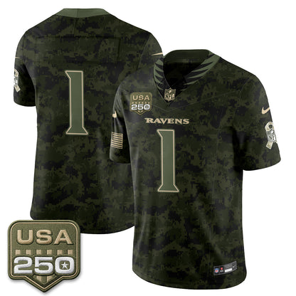 Baltimore Ravens 2026 Salute to Service Vapor Jersey - Stitched