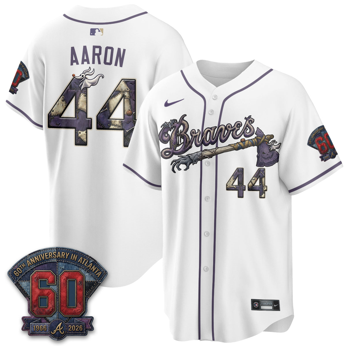Atlanta Braves Nightmare Edition Vapor Jersey - Stitched