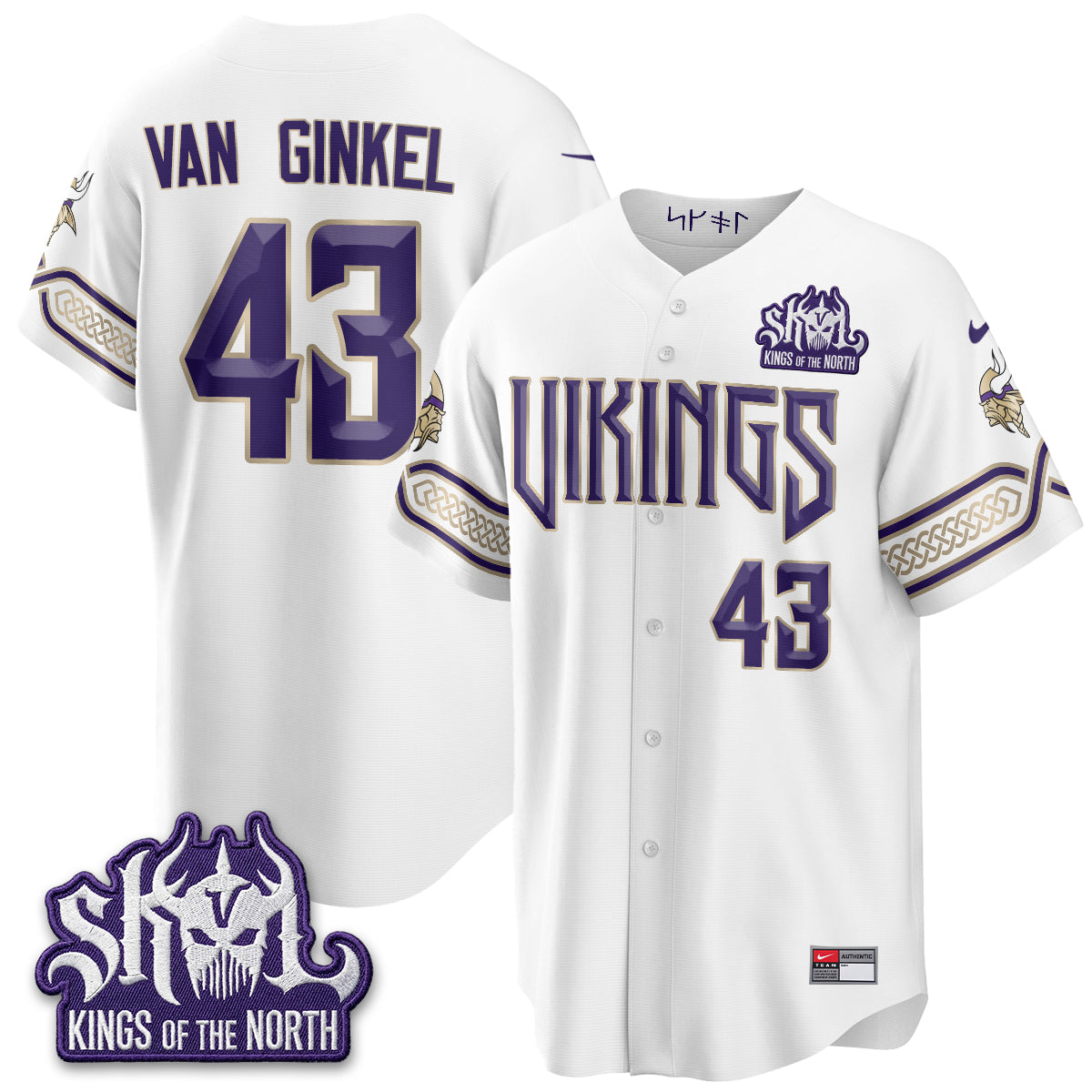 Minnesota Vikings 2026 Rivalries Edition Baseball Vapor Jersey - Stitched