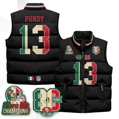 SF Mexico Style Puffer Vest - Printed