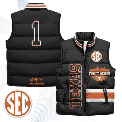 TEX "Forty Acres" Puffer Vest - Printed