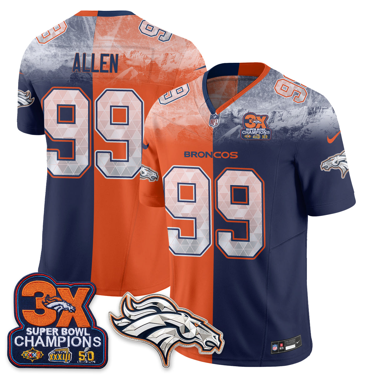 DEN Mile High Split Edition Vapor Jersey - Stitched