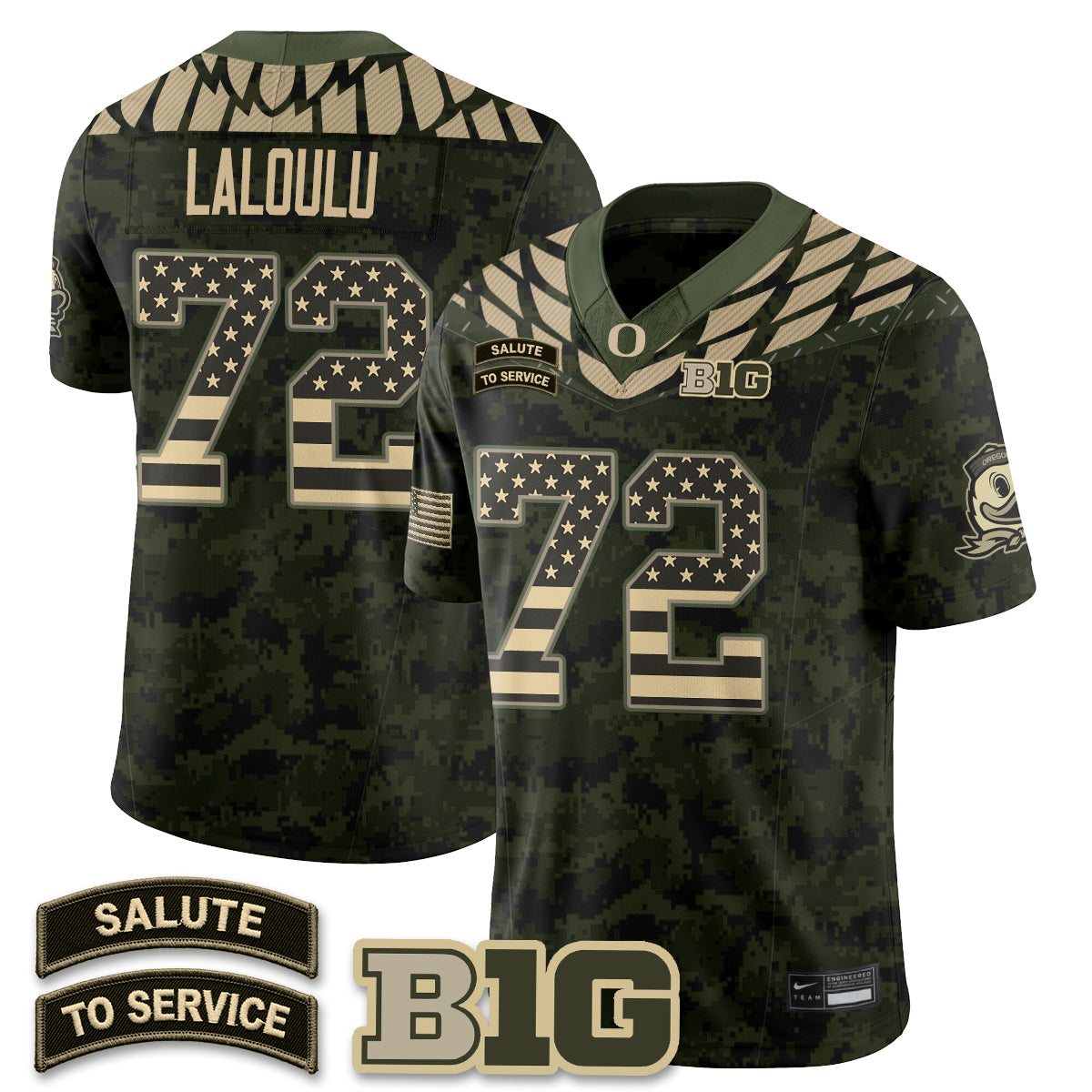 Oregon Ducks 2026 Salute to Service Vapor Jersey - Stitched