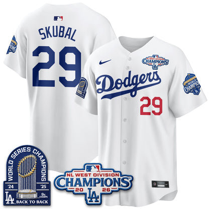 Los Angeles Dodgers 2026 NL West Champs Vapor Jersey- Stitched