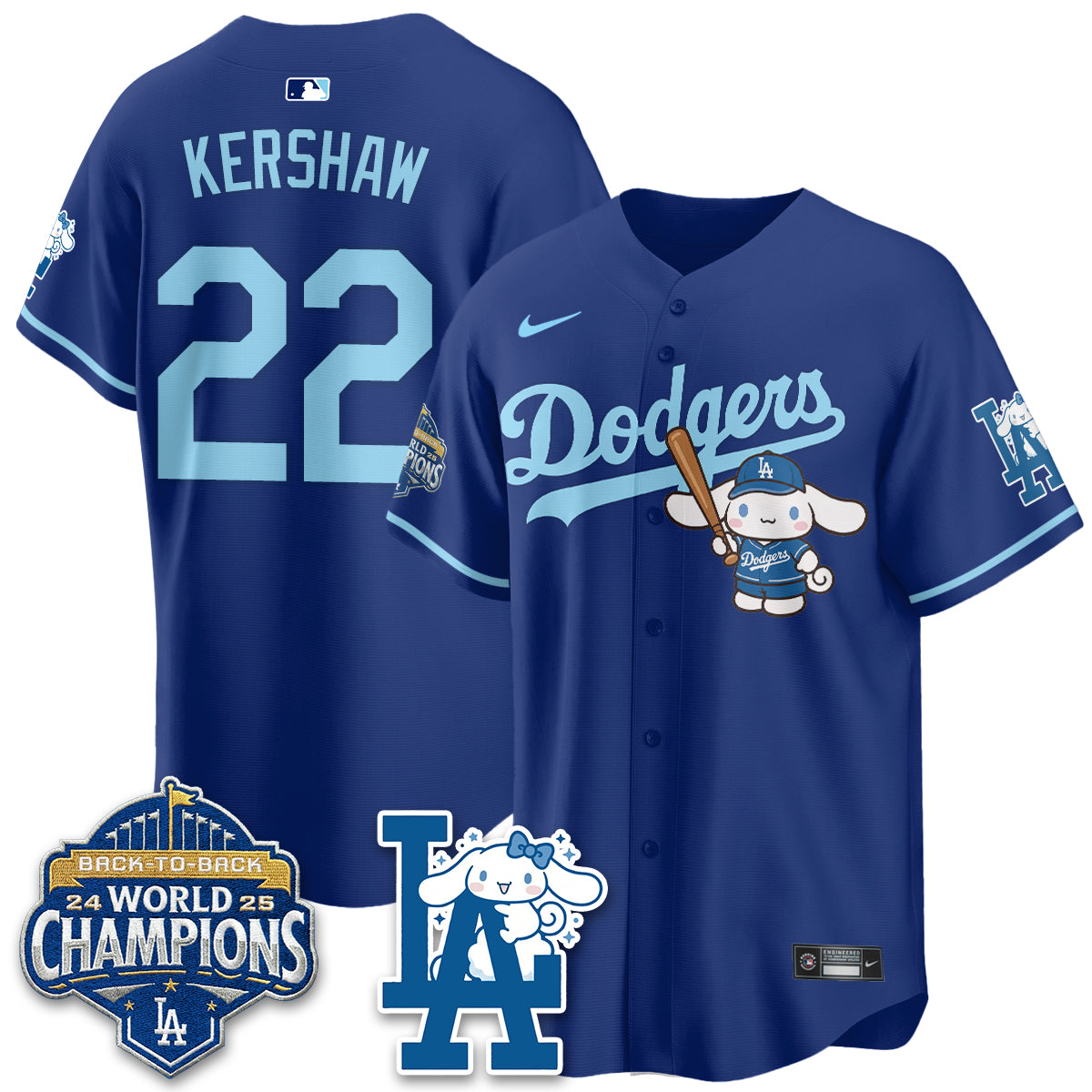 Los Angeles Dodgers Cinnamoroll Edition Vapor Jersey - Stitched