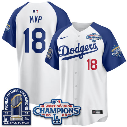 Los Angeles Dodgers 2026 NL West Champs Vapor Jersey- Stitched