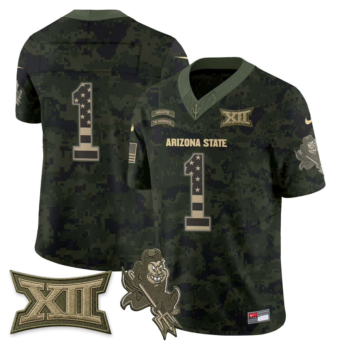 Arizona State Sun Devils 2026 Salute to Service Vapor Jersey - Stitched