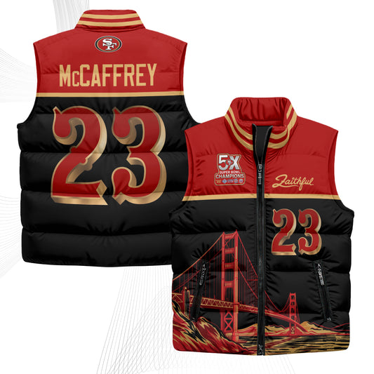 San Francisco 49ers Faithful Puffer Vest - Printed