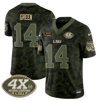 LSU Tigers 2026 Salute to Service Vapor Jersey - Stitched
