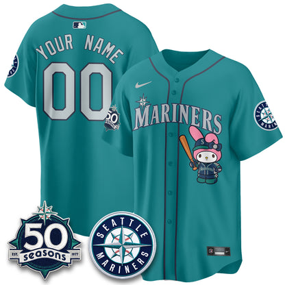 Seattle Mariners x  Pink Sanrio Friend Vapor Custom Jersey - Stitched