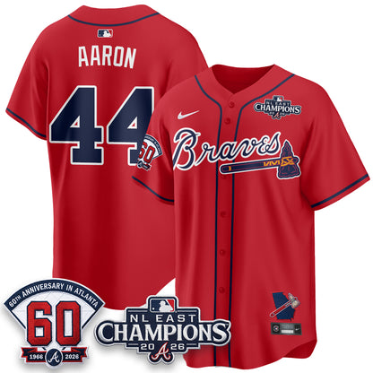 Atlanta Braves 2026 NL East Champs Vapor Jersey - Stitched