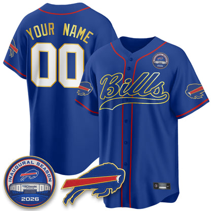 Buffalo Bills 2026 Gold Trim Baseball Edition Vapor Custom Jersey - Stitched