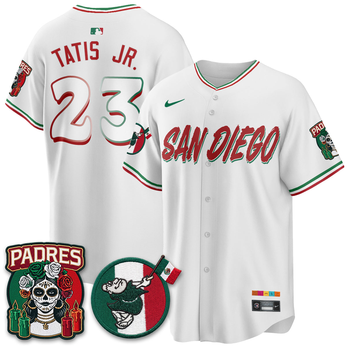 San Diego Padres City Connect Mexico Style Vapor Jersey - Stitched